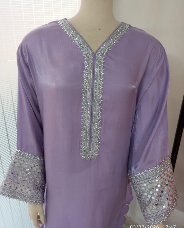 Mauve Sheen Kaftan ( 3 piece )