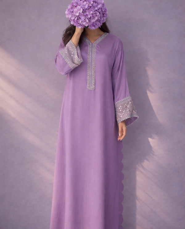 Mauve Sheen Kaftan ( 3 piece )