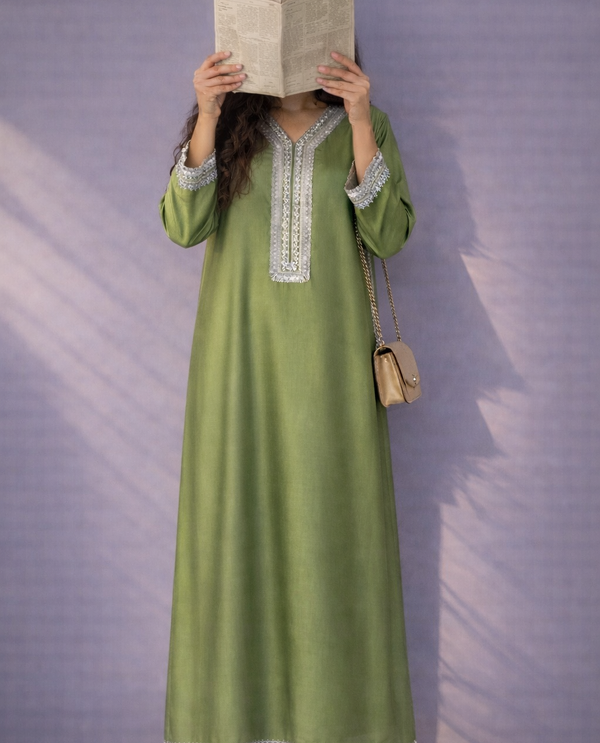 Olive Sheen Kaftan